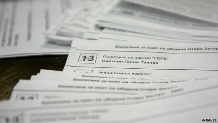 Bulgarien Aufdeckung einer Wahlzettelfälschung (Wahlzettel der regierenden Partei GERB); Copyright: BGNES