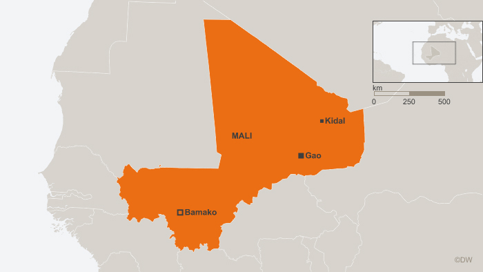 Mali mit den Städten Bamako, Gao und Kidal Deutsch 2013_05_14_MALI_DEU.psd