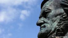 BAYREUTH, GERMANY - APRIL 11: A bronze portrait bust of German composer Richard Wagner, sculptured by artist Arno Breker, taken on April 11, 2010 in Bayreuth, Germany. The opera house is the place, where the annual Richard Wagner festival takes place during the summer season. A funeral service for Wolfgang Wagner, long standing festival director and great-grandson of German composer Richard Wagner will be hold on sunday the 11th of April 2010. (Photo by Johannes Simon/Getty Images)