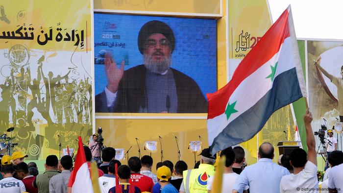 Hasan Nasrallah auf einer Kundgebung im Libanon (Foto: Reuters)