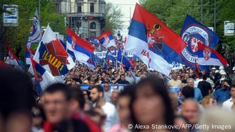 Протест в Белграде против соглашения о нормализации отношений с Косово