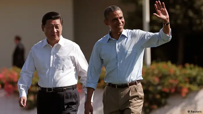 U.S. President Barack Obama and Chinese President Xi Jinping walk the grounds at The Annenberg Retreat at Sunnylands in Rancho Mirage, California June 8, 2013 The two-day talks at a desert retreat near Palm Springs, California, was meant to be an opportunity for Obama and Xi to get to know each other, Chinese and U.S. officials have said, and to inject some warmth into often chilly relations while setting the stage for better cooperation.
