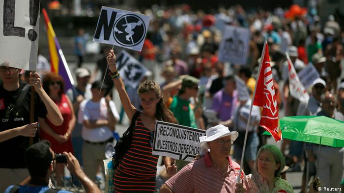 Demonstranten in Madrid (Foto: rtr)