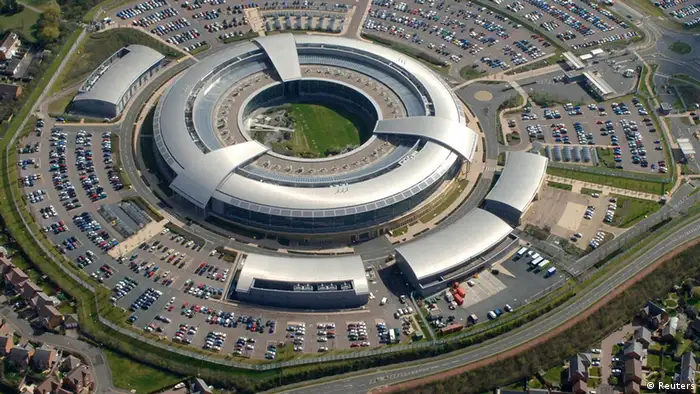 Britain's Government Communications Headquarters (GCHQ) in Cheltenham is seen in this undated handout aerial photograph. The Guardian newspaper reported on June 7, 2013 that Britain's eavesdropping and security agency, GCHQ, had been secretly gathering intelligence from a secret programme involving the internet companies code-named PRISM and had had access to the system since at least June 2010. GCHQ said in an emailed statement to Reuters: Our work is carried out in accordance with a strict legal and policy framework which ensures that our activities are authorised, necessary and proportionate. Reuters/Handout (BRITAIN - Tags: MILITARY POLITICS BUSINESS TELECOMS) NO SALES. NO ARCHIVES. FOR EDITORIAL USE ONLY. NOT FOR SALE FOR MARKETING OR ADVERTISING CAMPAIGNS. THIS IMAGE HAS BEEN SUPPLIED BY A THIRD PARTY. IT IS DISTRIBUTED, EXACTLY AS RECEIVED BY REUTERS, AS A SERVICE TO CLIENTS
