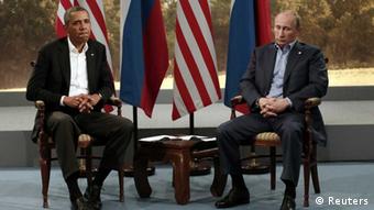 U.S. President Barack Obama (L) meets with Russian President Vladimir Putin during the G8 Summit at Lough Erne in Enniskillen, Northern Ireland June 17, 2013. REUTERS/Kevin Lamarque