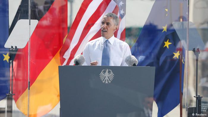 Барак Обама выступил с речью у Бранденбургских ворот