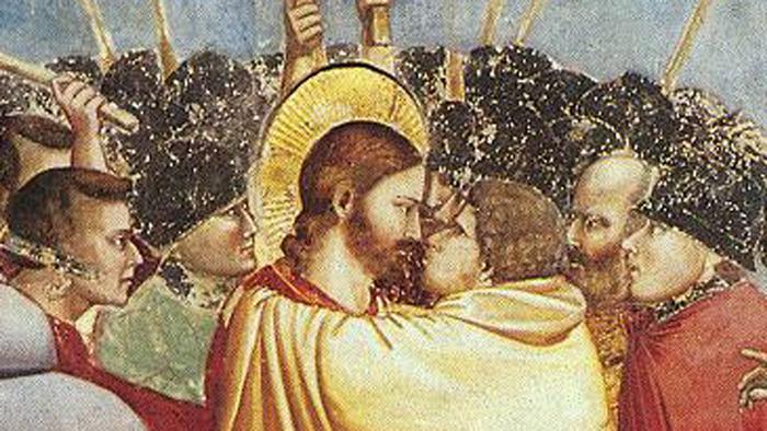 Judas' kiss in a paiinting by Giotto 