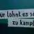 Schriftzug: "Wofür lohnt es sich zu kämpfen" aus der Ausstellung "Jüdisches Museum on Tour" Foto: Gaby Reucher / DW Datum 20.2.2013 bei der Didacta-Messe, Köln