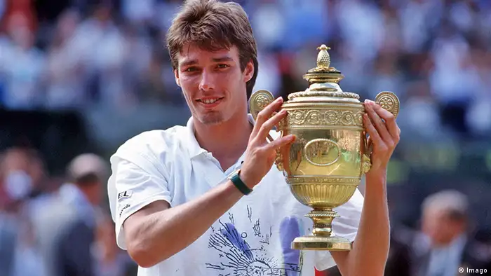 Michael Stich nach dem Sieg in Wimbledon 1991