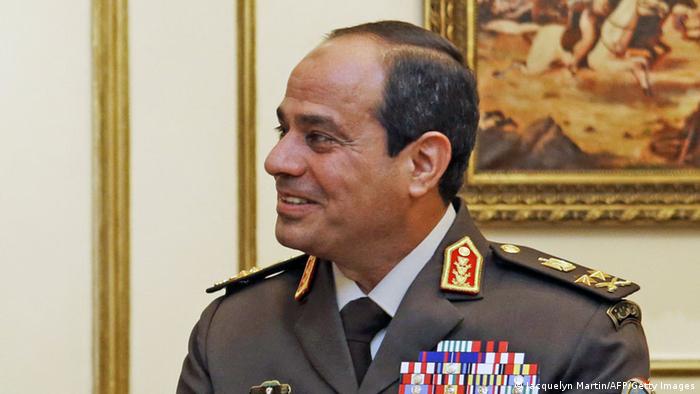 US Secretary of State John Kerry (L) shakes hands with General Abdel Fattah al-Sissi, Egyptian defence minister and commander of the armed forces, during a meeting at the defence ministry in Cairo on March 3, 2013. Kerry urged bickering Egyptian political leaders to forge a consensus to pave the way for aid that could help lift their country out of its deep economic crisis. AFP PHOTO/POOL/JACQUELYN MARTIN (Photo credit should read JACQUELYN MARTIN/AFP/Getty Images)