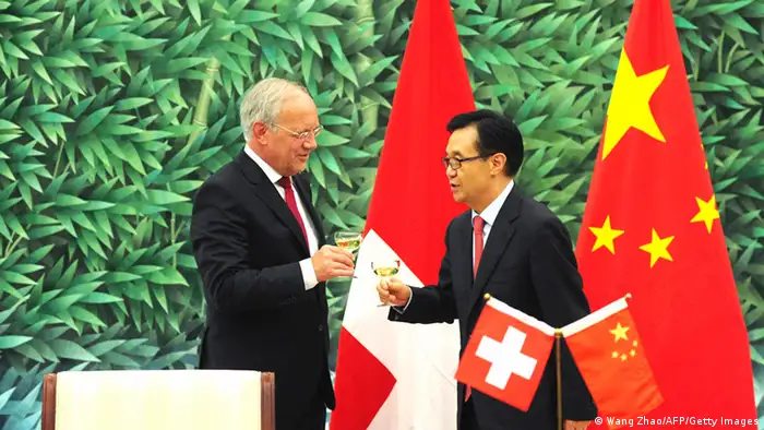 China Schweiz Unterzeichnung Freihandelsabkommen Schneider-Ammann Gao Hucheng