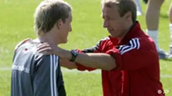 Jürgen Klinsmann mit Bastian Schweinsteiger, Nationalmannschaft