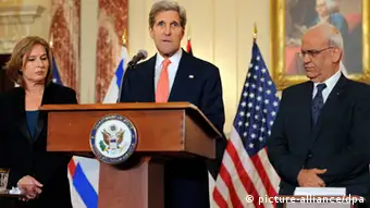 Israel und Palästina Nahost Friedensgespräche in Washington Kerry Livni Erekat