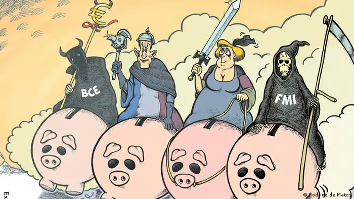 Bildergalerie Karikatur wie sieht die Welt Merkel Rodrigo de Matos Lissabon Portugal 