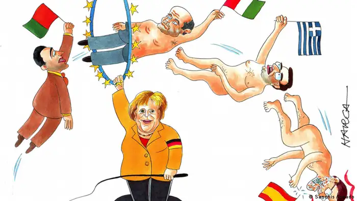 Bildergalerie Karikatur wie sieht die Welt Merkel Sanchis Aguado Spanien