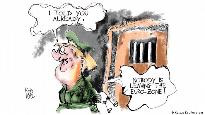 Меркель в виде афинской тюремщинцы