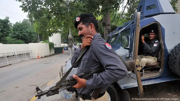 Pakistani security personnel keep vigil outside the US consulate in Lahore on August 5, 2013. The United States said that 19 of its embassies and consulates in the Mideast and Africa would be closed through August 10 over terror fears. AFP PHOTO / ARIF ALI (Photo credit should read Arif Ali/AFP/Getty Images)