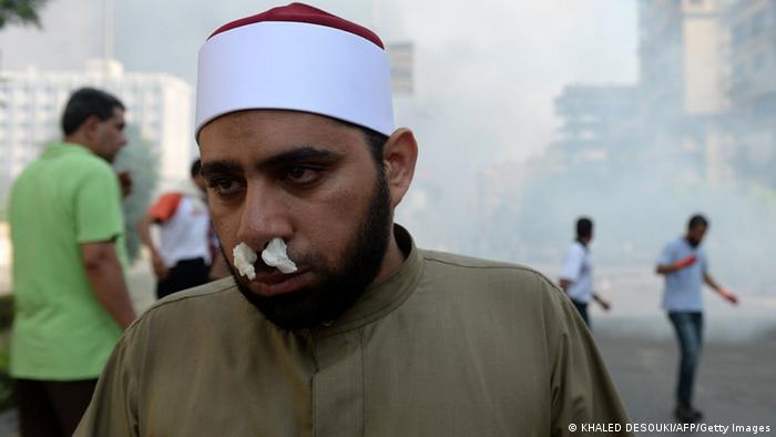 Verletzter Demonstrant in einem Kairoer Protestcamp (Foto: KHALED DESOUKI/AFP/Getty Images)