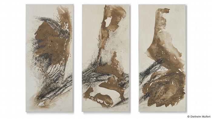 Bilder aus Rheinsand und Meteoritenstaub: Tryptichon von Ulrike Arnold 