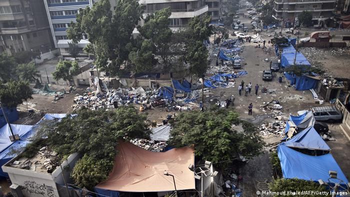 Blick auf Protestcamp am Tag nach der Erstürmung (Foto: AFP)