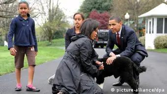 Familie Obama mit Hund Bo