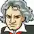 A cartoon of Beethoven's bust © freehandz