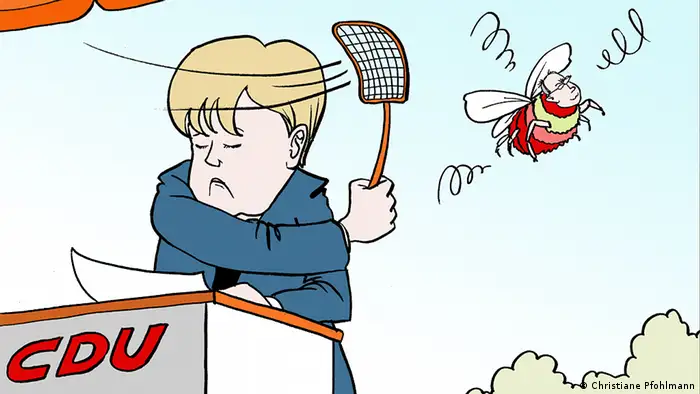 Deutschland Karikatur von Christiane Pfohlmann Wie die Welt Angela Merkel