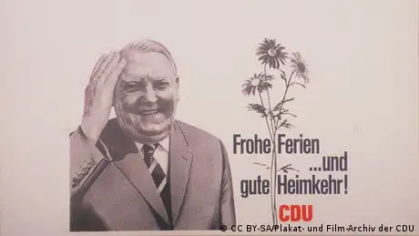 Porträt von Ludwig Erhard, das 1965 an Grenzübergängen platziert wurde.
Copyright Plakat- und Film-Archiv der CDU