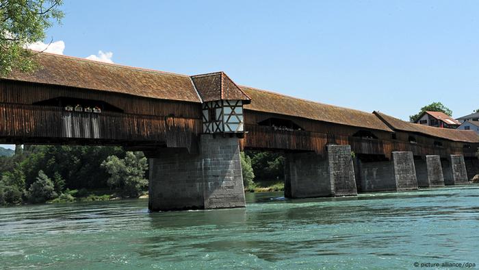 The wooden roofed Holzbrücke in Bad Säckingen