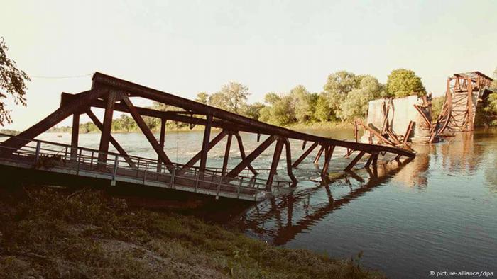 Collapsed bridge in Varvarin