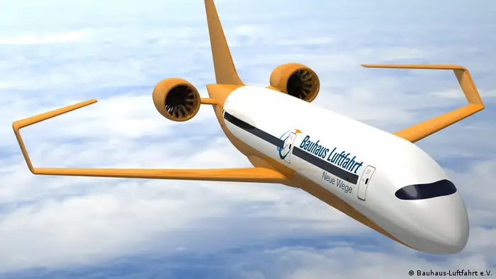 The aircraft of the future, the Ce liner with electric engines and c-shaped wings