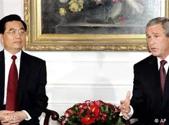 中国国家主席胡锦涛去年9月在纽约与美国总统布什会晤