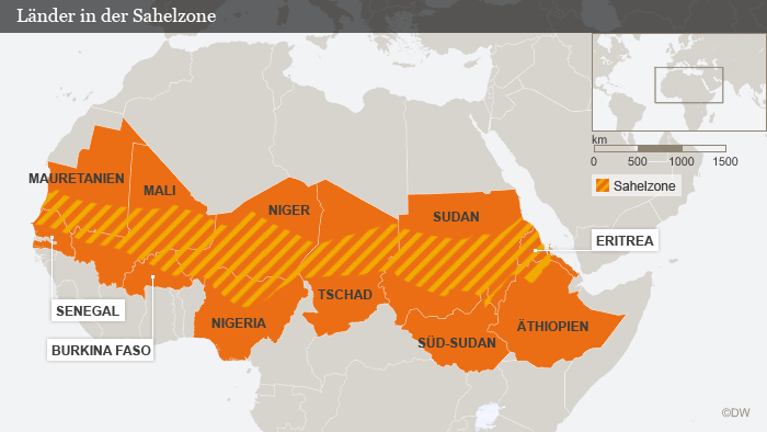 Carte Afrique Sahel Zone DEU Allemand