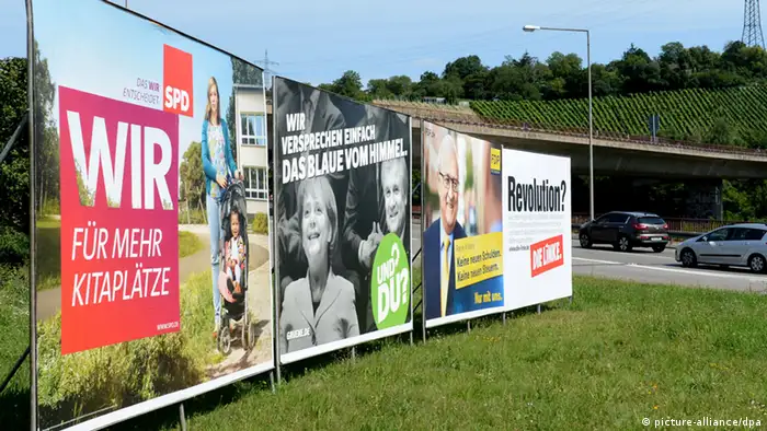 Bundestagswahl 2013 Wahlplakate SPD Grüne Linke FDP