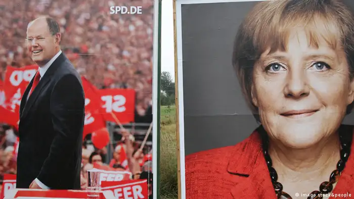 Angela Merkel Peer Steinbrück Wahlplakate