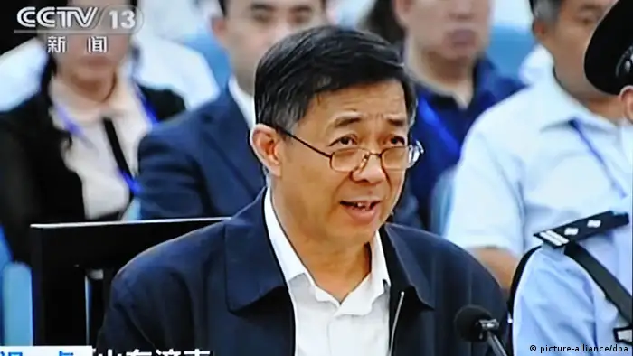 In this TV grab taken on 22 September 2013, Bo Xilai, former Secretary of the Chongqing Municipal Committee of the Communist Party of China (CPC), speaks during a trial at the Jinan Intermediate Peoples Court in Jinan city, east Chinas Shandong province. A Chinese court has sentenced former leading politician Bo Xilai to life in prison after finding him guilty on charges of graft, accepting bribes and abuse of power. The Jinan Intermediate Peoples Court announced the verdict against Bo on Sunday (22 September 2013).