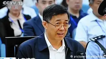 In this TV grab taken on 22 September 2013, Bo Xilai, former Secretary of the Chongqing Municipal Committee of the Communist Party of China (CPC), speaks during a trial at the Jinan Intermediate Peoples Court in Jinan city, east Chinas Shandong province. A Chinese court has sentenced former leading politician Bo Xilai to life in prison after finding him guilty on charges of graft, accepting bribes and abuse of power. The Jinan Intermediate Peoples Court announced the verdict against Bo on Sunday (22 September 2013).