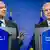 Olli Rehn (rechts) und Moscovici (links) in Brüssel bei einer Pressekonferenz (Foto: AP Photo/Geert Vanden Wijngaert)