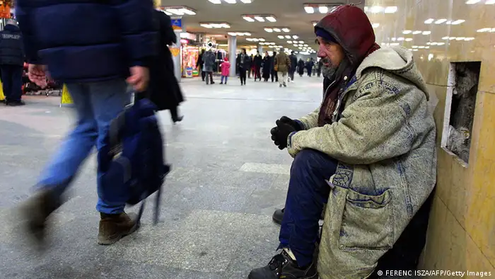 Obdachlosen in Ungarn