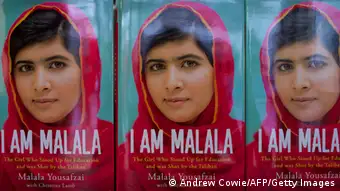 An autobiography by Pakistani schoolgirl Malala Yousafzai, entitled 'I am Malala' is pictured in a book store in London, on October 8, 2013. Co-written with British journalist Christina Lamb, I Am Malala: The Girl Who Stood Up for Education and was Shot by the Taliban tells of the 16-year-old's terror as two gunmen boarded her schoolbus on October 9, 2012 and shot her in the head. AFP PHOTO / ANDREW COWIE (Photo credit should read ANDREW COWIE/AFP/Getty Images)