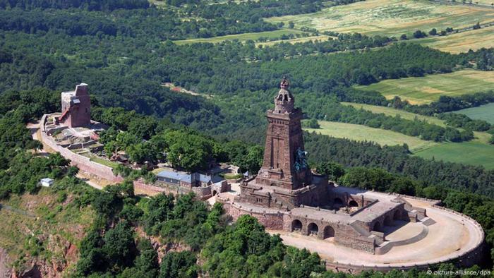 The Kyffhausen Castle surrounded by forests in Bad Frankenhausen.