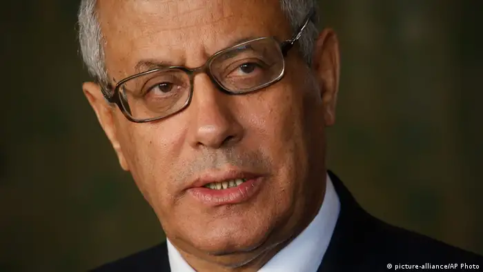 Libyan's Prime Minister Ali Zeidan speaks to the media during a press conference in Rabat, Morocco, Tuesday, Oct. 8, 2013. Libya¿s prime minister, on a visit to Morocco, has stressed the importance of relations with the U.S. but maintains that Libyans have the right to be tried for crimes at home. (AP Photo/Abdeljalil Bounhar)