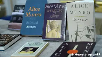 Canada's Alice Munro books, the Nobel laureate in literature 2013, are displayed at Swedish Academy on October 10, 2013 at the Royal Swedish Academy in Stockholm, Sweden. AFP PHOTO / JONATHAN NACKSTRAND (Photo credit should read JONATHAN NACKSTRAND/AFP/Getty Images)