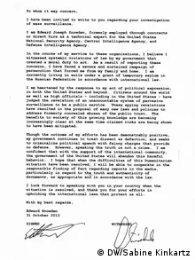 Brief von Snowden an Regierung, Generalbundesanwalt und Bundestag