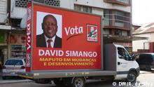 Beschreibung: Lastwagen mit Wahlplakat für David Simango, der Kandidaten der Regierungspartei Mosambiks, FRELIMO, bei den Kommunalwahlen 2013 für den Posten als Bürgermeister in der Hauptstadt Maputo. Ort: Maputo, Mosambik Fotograf: Romeu da Silva Datum: 07.11.2013