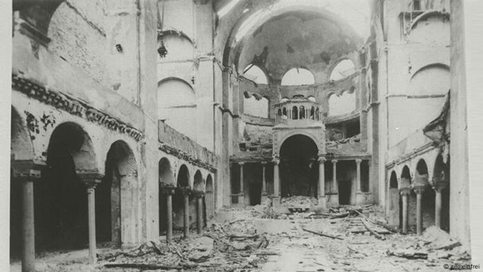 Vue intérieure de la synagogue détruite Fasanenstrasse, à Berlin