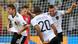 Thomas Mueller (L) of Germany celebrates with Jerome Boateng and Lukas Podolski after scoring the 3-1 during the 2010 FIFA World Cup round of 16 match between Germany and England at the Free State Stadium in Bloemfontein, South Africa 27 June 2010. Photo: Bernd Weissbrod dpa - Please refer to http://dpaq.de/FIFA-WM2010-TC Thomas Mueller (L) of Germany celebrates with Jerome Boateng and Lukas Podolski after scoring the 3-1 during the 2010 FIFA World Cup round of 16 match between Germany and England at the Free State Stadium in Bloemfontein, South Africa 27 June 2010. Photo: Bernd Weissbrod dpa - Please refer to http://dpaq.de/FIFA-WM2010-TC