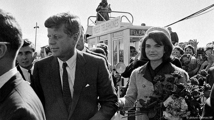 John F. and Jackie Kennedy arriving at Dallas Airport