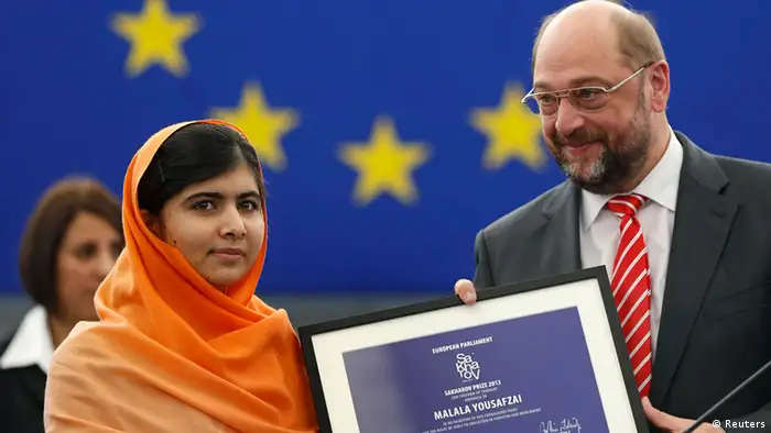 Malala Europaparlament Sacharow Preis 2013 mit Martin Schulz