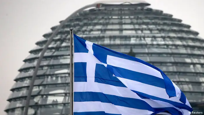 Deutschland Griechenland Samaras Besuch Flagge vor Reichstag